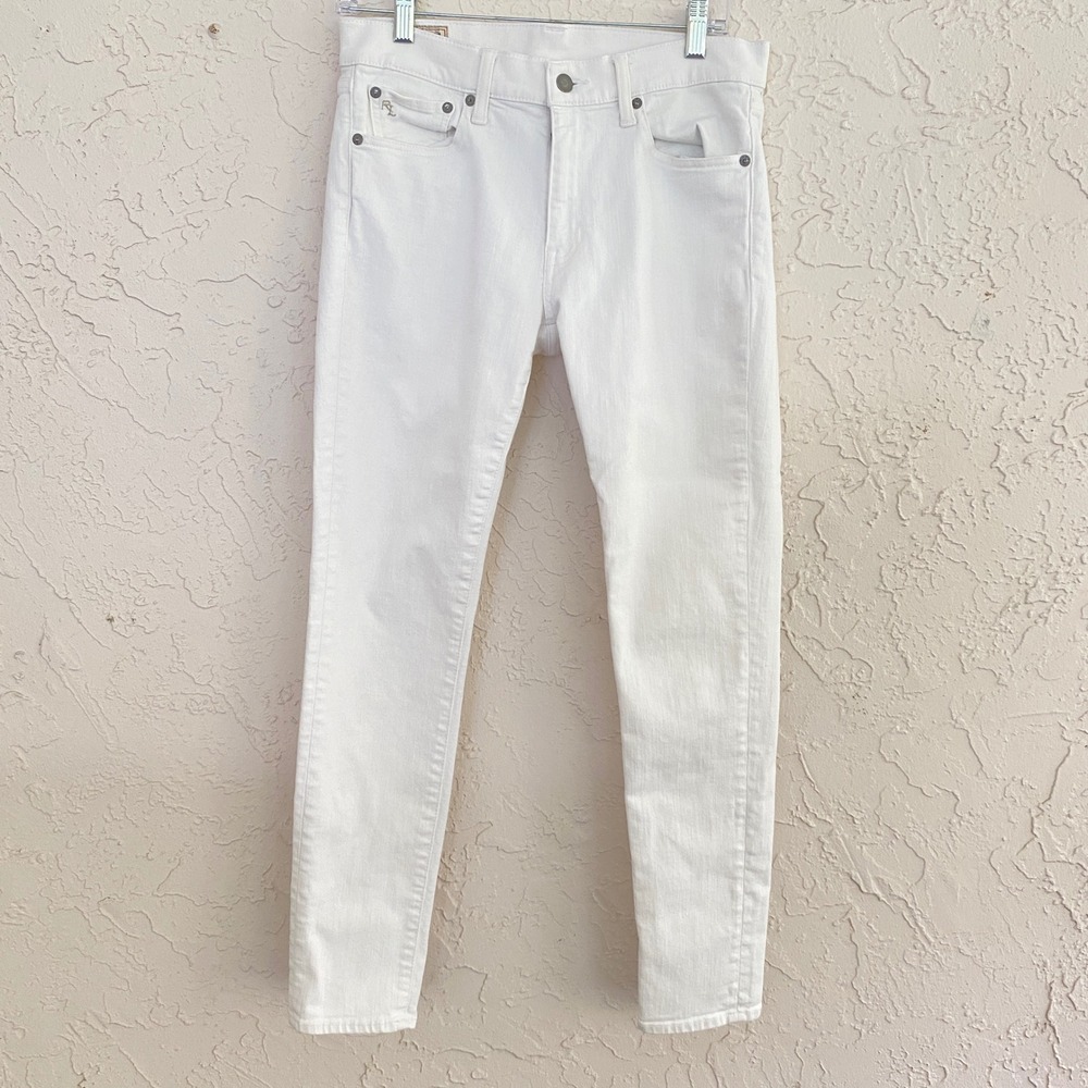 Polo Ralph Lauren Tompkins Skinny Jeans Women 29 White Mid Rise Stretch Denim